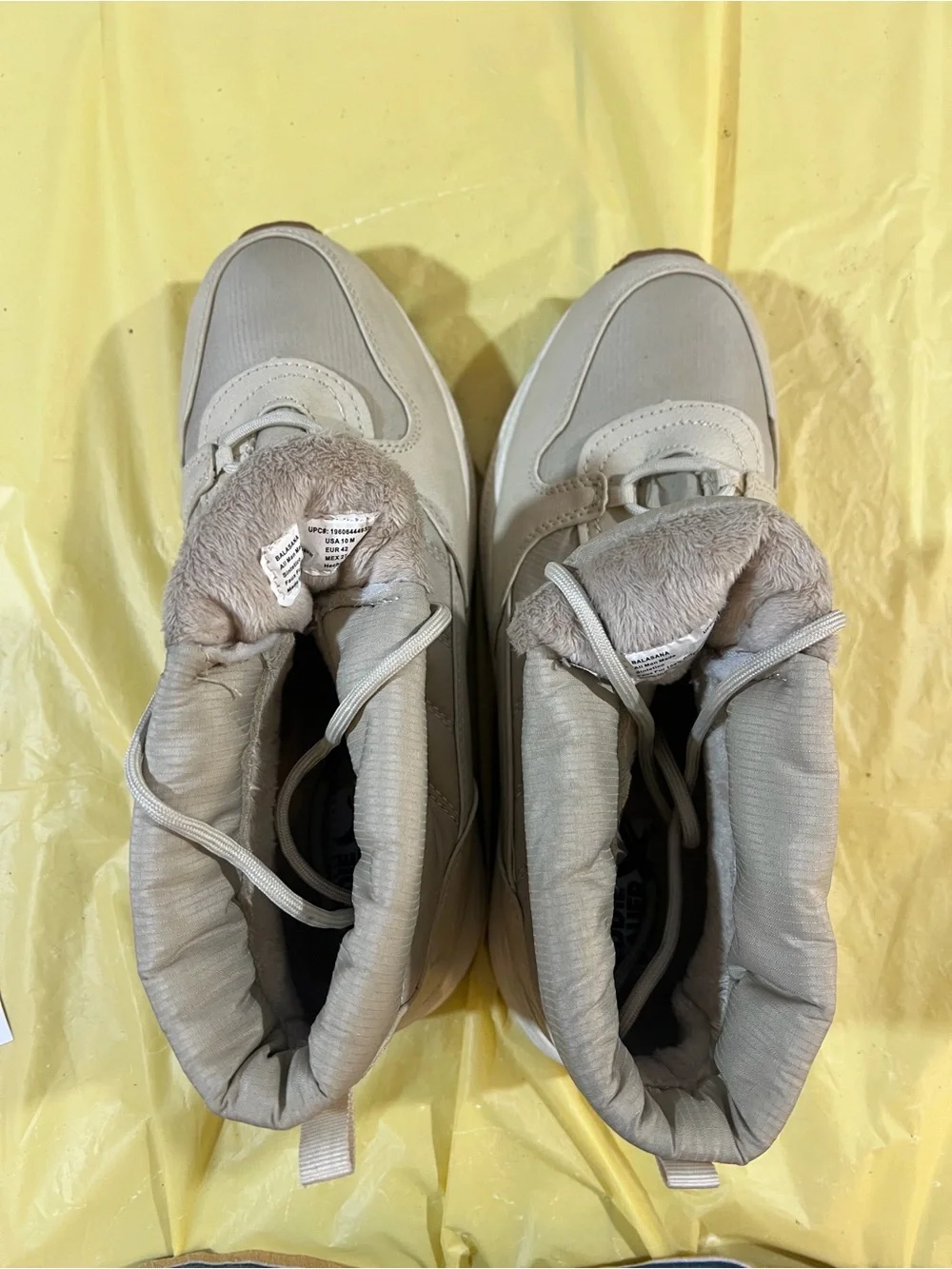 Women's Beige Faux-Fur Lined Winter Sneakers